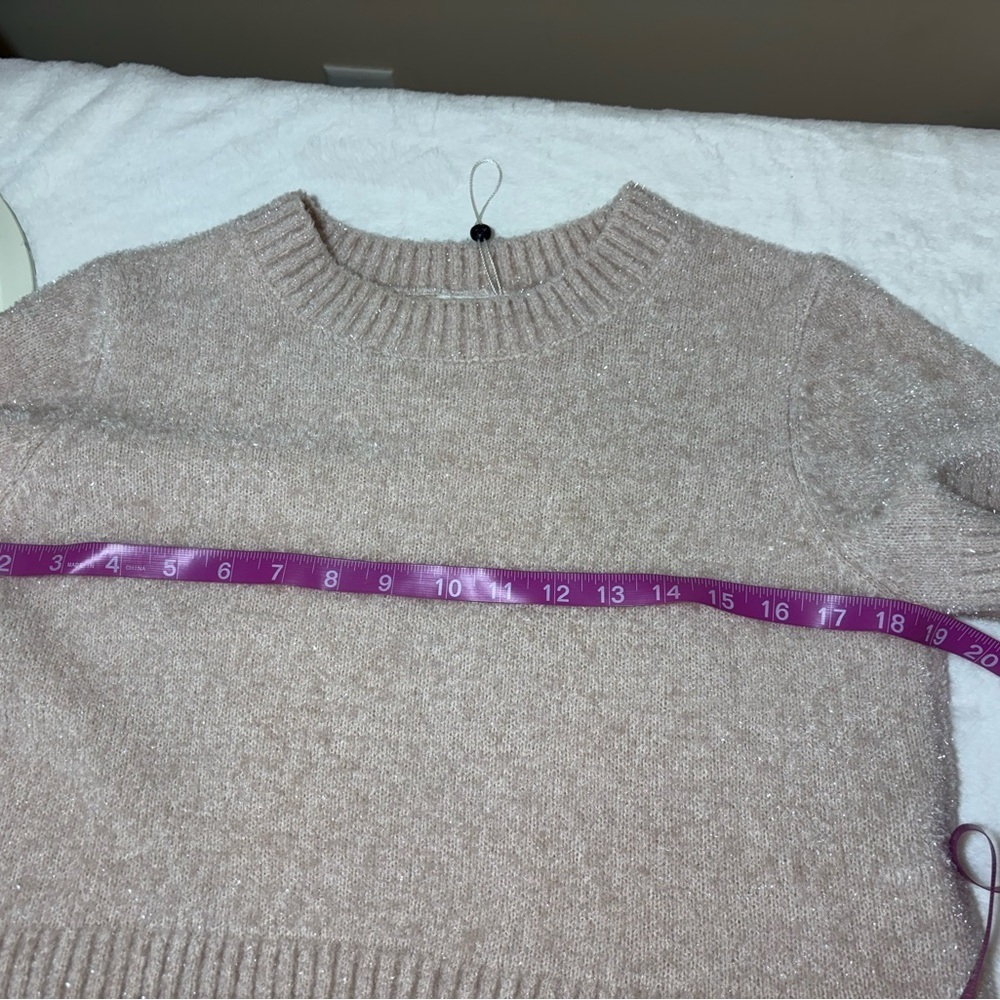 Lovers + Friends Crop Blush Sparkle Knit Sweater - Picture 8 of 8